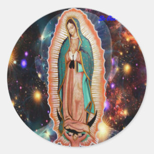 ADESIVO REDONDO VIRGEN DE GUADALUPE UNIVERSO CUSTOMIZABLES
