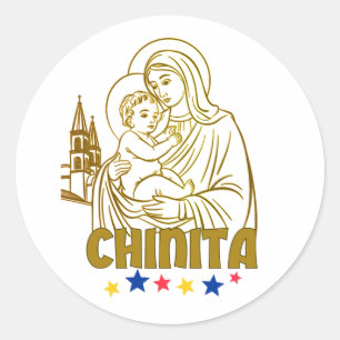 Adesivo Redondo Virgen de la Chinita - Iconic Maracaibo, Venezuela