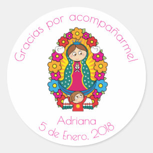 Adesivo Redondo Virgencita Sticker