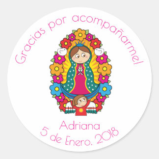 Adesivo Redondo Virgencita Sticker