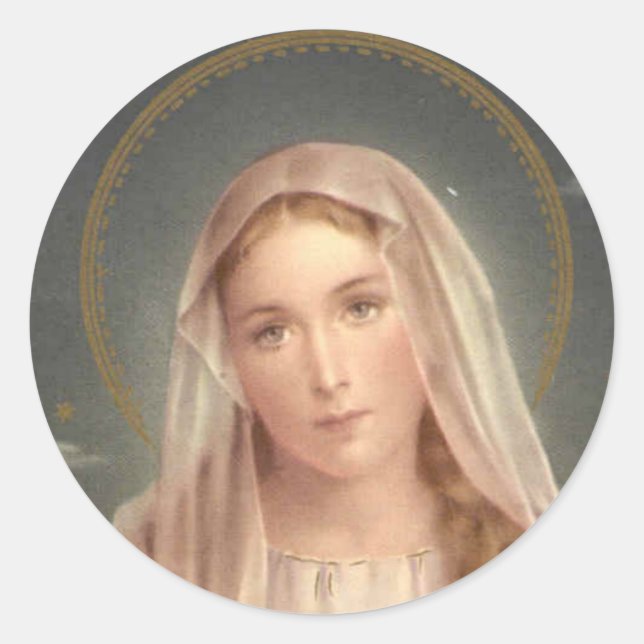 ADESIVO REDONDO VIRGIN MARY (Frente)