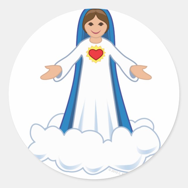 Adesivo Redondo Virgin Mary Round Sticker (Frente)