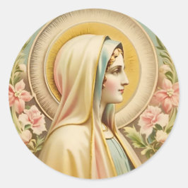 Adesivo Redondo Virgin Mary Sticker