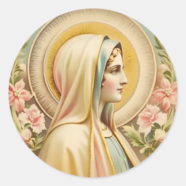 Adesivo Redondo Virgin Mary Sticker (Frente)