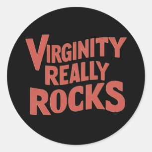 Adesivo Redondo Virgindade Realmente Choca Virgem Engraçada Mulher