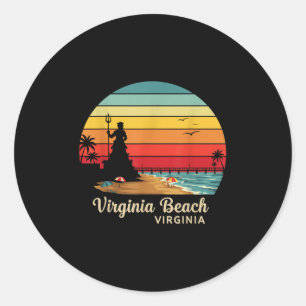 Adesivo Redondo Virginia Beach Viagem Summer Family Vacat