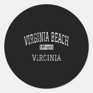 Adesivo Redondo Virginia Beach Virginia Va Vintage