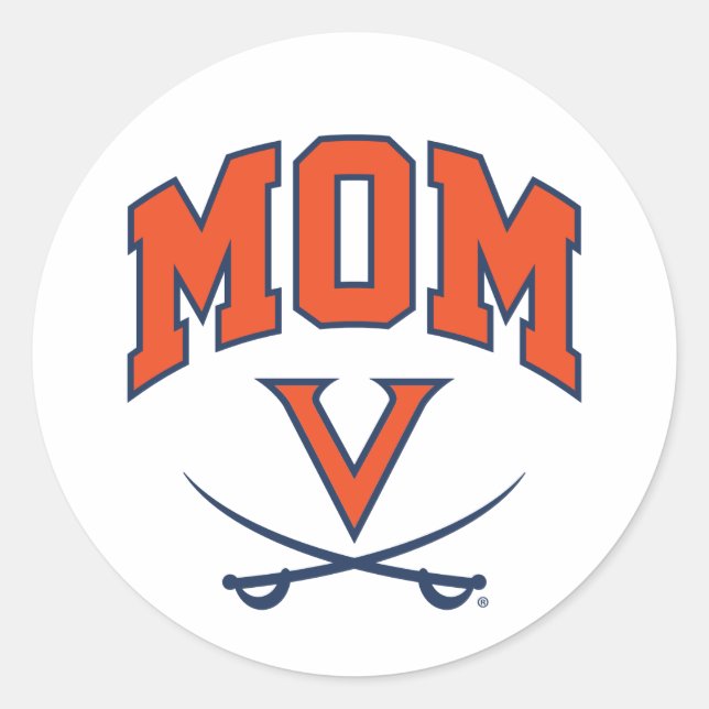 Adesivo Redondo Virginia Cavaliers Mãe (Frente)