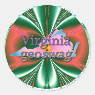 Adesivo Redondo Virginia Geocaching Supply Stickers Geoswag