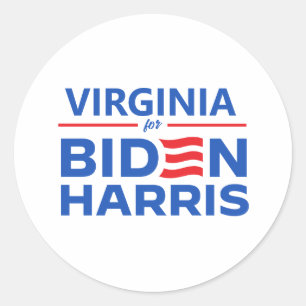 Adesivo Redondo Virginia para Biden Harris