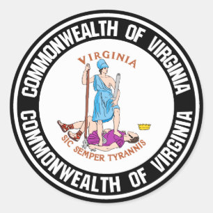 Adesivo Redondo Virginia Round Emblem