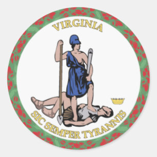 Adesivo Redondo Virginia State Seal