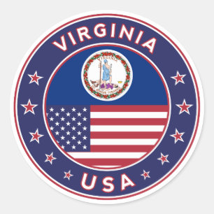 Adesivo Redondo Virginia, Virginia Sticker, capa de telefone, saco