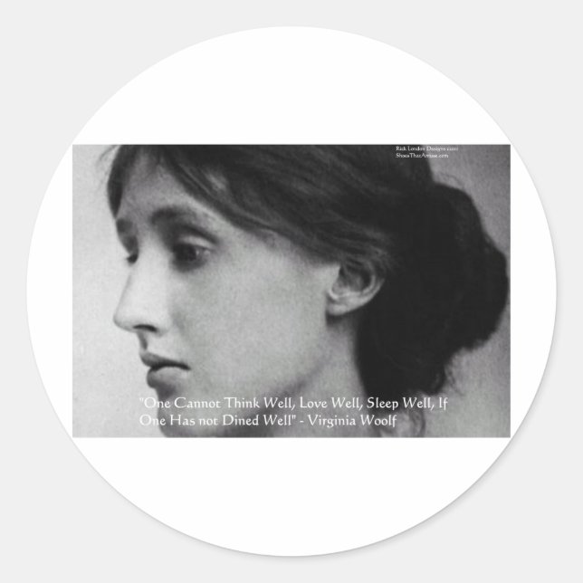 Adesivo Redondo Virginia Woolf Dine/Love Good Love Cote Gifts (Frente)