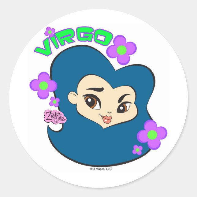 Adesivo Redondo Virgo Stickers (Frente)