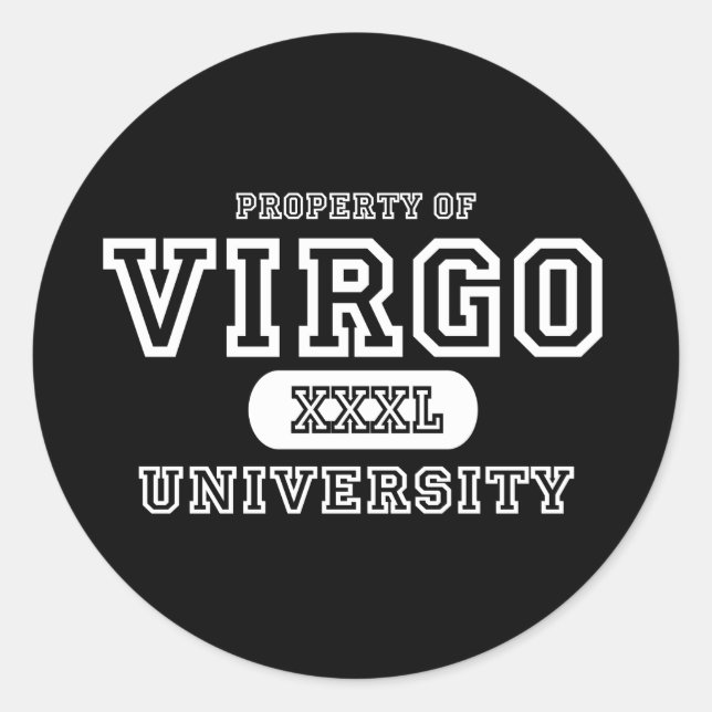 Adesivo Redondo Virgo University Dark (Frente)