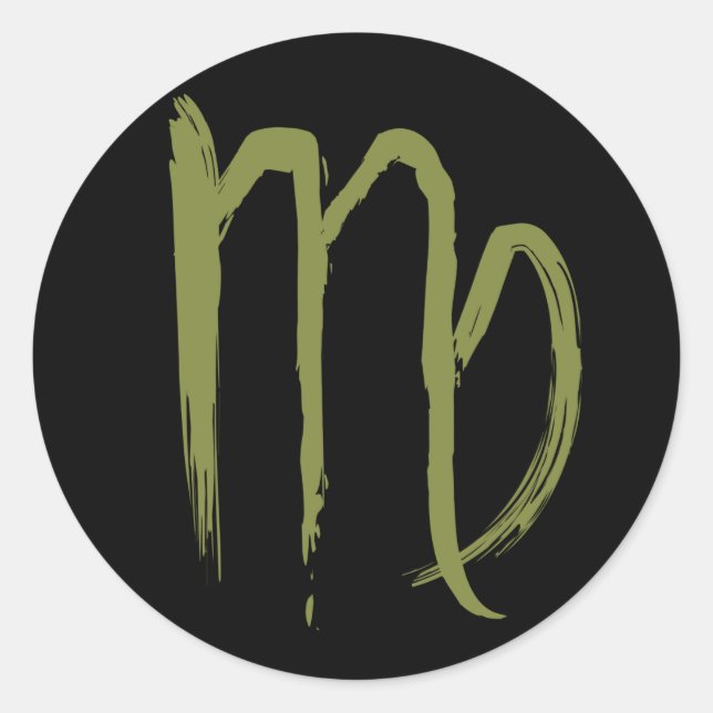 Adesivo Redondo VIRGO Zodiac agosto setembro Astrologia de anivers (Frente)