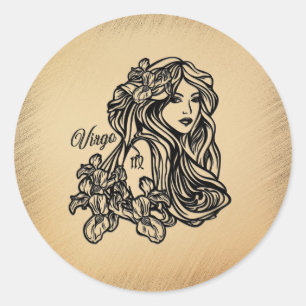 Adesivo Redondo Virgo Zodiac Anônimo