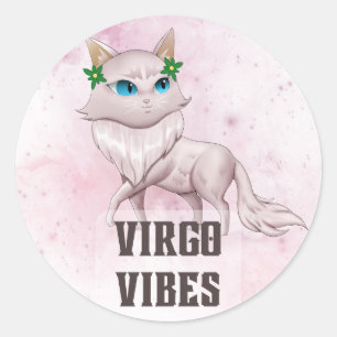 Adesivo Redondo Virgo Zodiac Decal para Amantes de Astrologia