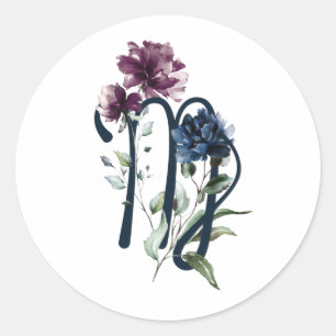 Adesivo Redondo Virgo Zodiac Glyph