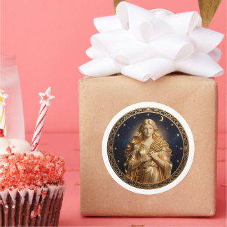 Adesivo Redondo Virgo Zodiac Maiden