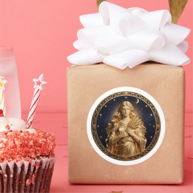 Adesivo Redondo Virgo Zodiac Maiden (Festa)