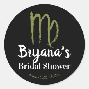 Adesivo Redondo VIRGO Zodíaco Agosto Setembro Chá de Noiva 