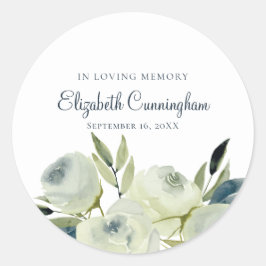 Adesivo Redondo Vírgula Floral de Flor de Aquarela