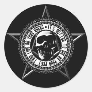 Adesivo Redondo Vírgulas de crânio vivas ou mortas