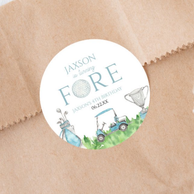 Adesivo Redondo Virning Forning Blue Golf 4ª Festa de Aniversário (Criador carregado)