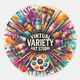 Adesivo Redondo Virtual Variety Art Studio - 