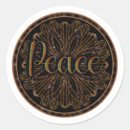 Adesivo Redondo Virtude Peace Mandala