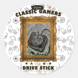 Adesivo Redondo Visão Clássica de Festa de aniversário dos jogador