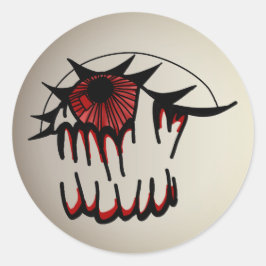 Adesivo Redondo Visão Sanguínea Psicodélica