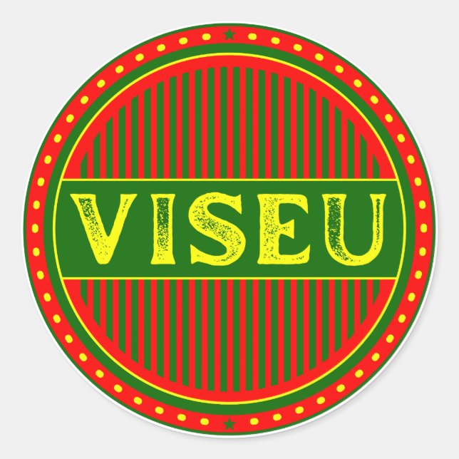 Adesivo Redondo Viseu City Pride Emblem – Portuguese Identity (Frente)