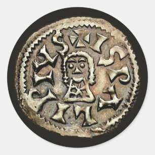 Adesivo Redondo Visigoth Chindaswinth - Inverso da Moeda Dourada