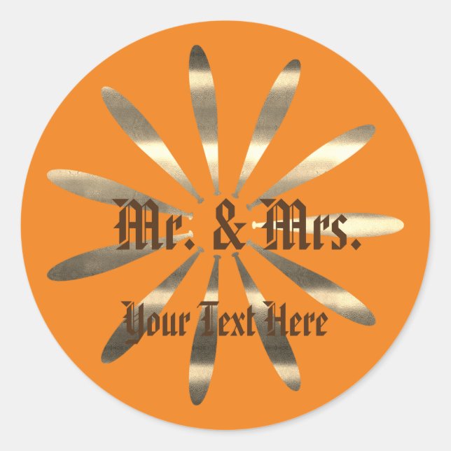 Adesivo Redondo Visita de Feriados Dourados (Frente)