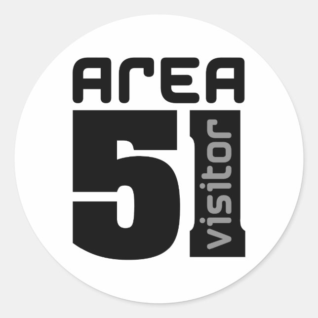 Adesivo Redondo Visitante de Alienígena Area 51 (Frente)