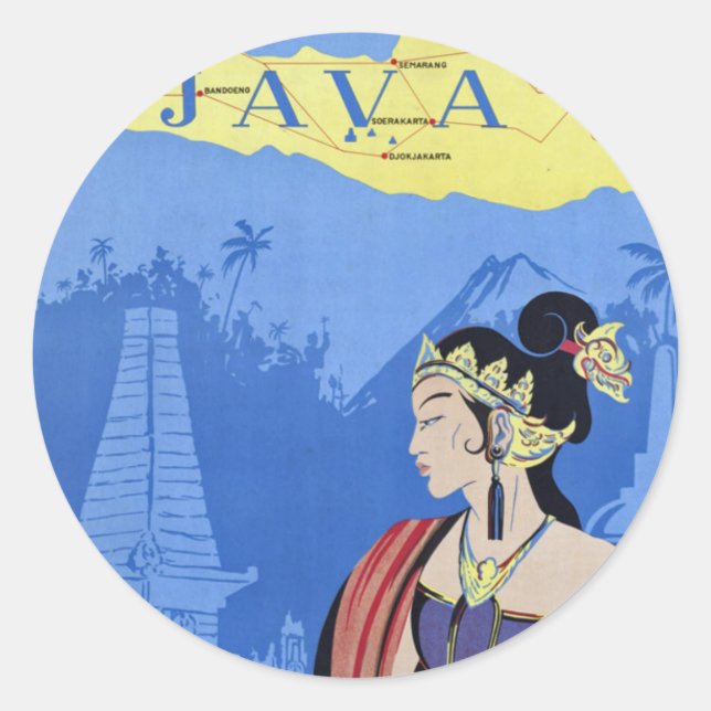 Adesivo Redondo Visitar Java (Frente)