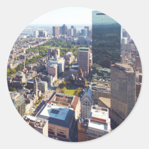 Adesivo Redondo Vista aérea de Boston