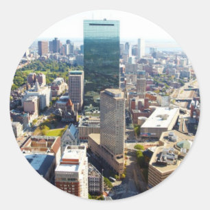Adesivo Redondo Vista aérea de Boston 2