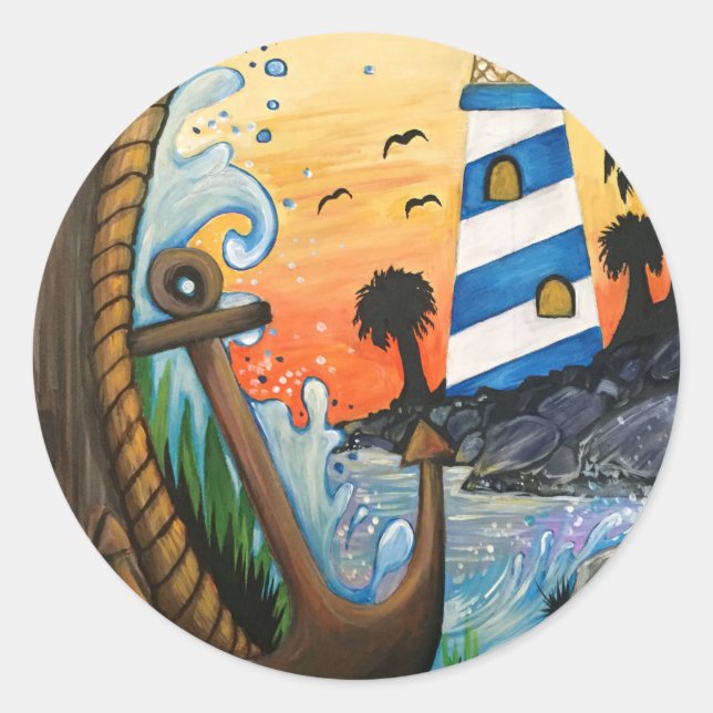 Adesivo Redondo Vista de Casa Leve (Frente)