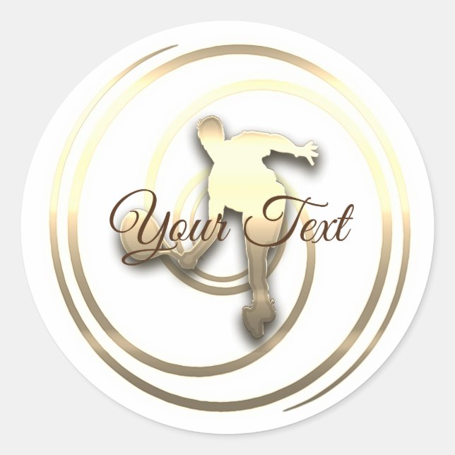 Adesivo Redondo Vista de Férias Douradas (Frente)