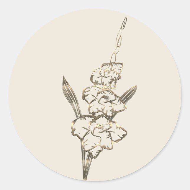 Adesivo Redondo Vista de Férias Douradas (Frente)