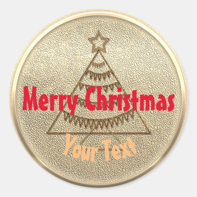 Adesivo Redondo Vista de Férias Douradas (Frente)