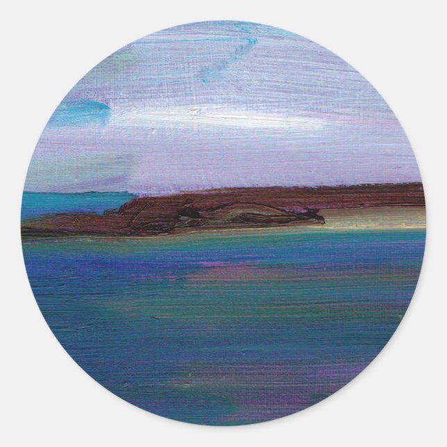 Adesivo Redondo Vista de Mar de Longas Dimensões (Frente)