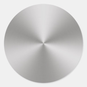 Adesivo Redondo Vista de metal escovado de prata Radial