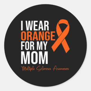 Adesivo Redondo Vista Laranja Para Minha Mãe Sra. Warrior Múltiplo