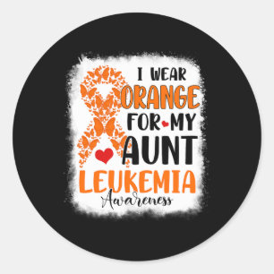 Adesivo Redondo Vista Laranja Para Minha Tia Leucemia Mês W