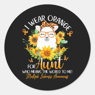 Adesivo Redondo Vista Laranja Para Minha Tia Sra. Awarness Llama S